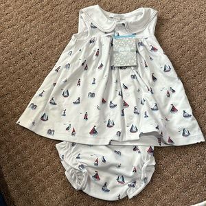 KISSY KISSY DRESS AND DIAPER COVER 0-3 MONTHS NWT